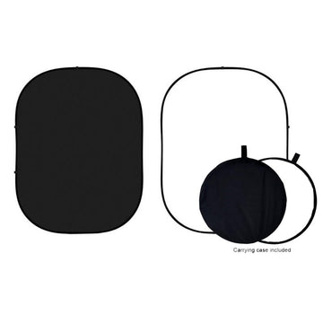 Double-sided White/Black Collapsible Backdrop 5'W(1.5m)x6.5'H(2.0m) IBD-ZC01